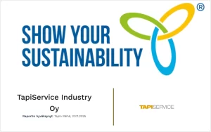 Vastuullisuusraportti TapiService Industry Oy.